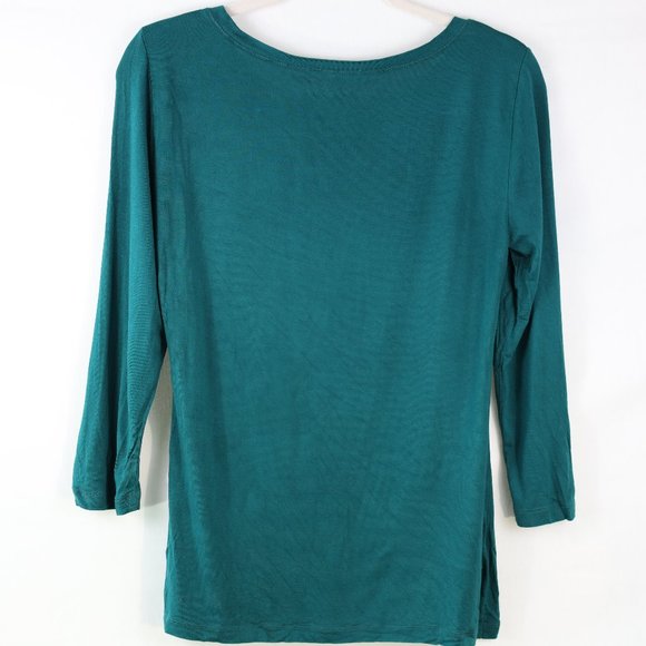 Cable & Gauge 3/4 Sleeve Rich Green Top - Picture 2 of 2